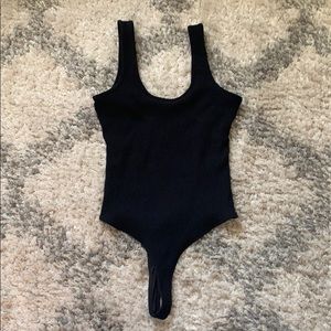 Black ribbed bodysuit